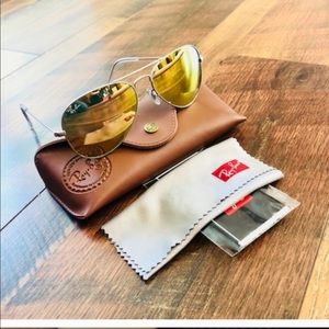 Ray Ban-like new copper mirror flash aviators